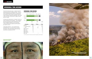 44 45
Photo:
Julia
Dolce/Agência
Pública
Liderança Kaorewyei Reginaldo
Tapirapé, do Povo Tapirapé.
Única firma de private equity – diversos tipos de
investimento feitos via capital fechado – entre os
Top 6 investidores deste relatório, a Dimensional
Fund Advisors (DFA) investiu na Anglo American,
Cosan, Energisa, Equatorial, Eletrobrás, Vale, Cargill
e JBS, com pouco mais de US$ 1 bilhão no total,
de 2017 a 2020.
A carteira de investimentos, no entanto, conta com
US$ 514 bilhões sob sua gestão171
. Sem qualquer
tipo de compromisso social, ambiental ou com
Povos Indígenas listados em seu site oficial,
o único compromisso expresso da DFA parece
ser mesmo o lucro.
A DFA alega oferecer172
uma variada lista de
estratégias para “o mais alto retorno possível
em lucros”. Como ele é obtido, parece ser algo
secundário na avaliação da DFA.
DIMENSIONAL FUND ADVISORS
TOP 6 INVESTIDORES
Anglo American
DIMENSIONAL FUND ADVISORS
Investimentos em milhões US$
Ações
Títulos
Total
Empresas Ações Títulos Total
Vale 575 575
Anglo American 258 2 260
JBS 85 0,3 86
Equatorial 59 59
Cosan 22 22
Energisa 16 16
Eletrobras 6 6
Cargill 1 1








Vale JBS Outros
0 400 800 1.200
0 200 400 600 800 1000 1200
Obs.: Potássio do Brasil e Grupo Bom Futuro não foram analisadas por ausência de dados.
Foto:
Christian
Braga/Greenpeace
Queimadas em área próxima aos limites da Terra Indígena
Kaxarari, município de Lábrea, no Amazonas.
 