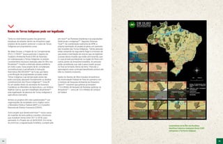 64 65
Roubo de Terras Indígenas pode ser legalizado
Tanto no nível federal quanto nos governos
estaduais de estados dentro da Amazônia Legal,
projetos de lei querem autorizar o roubo de Terras
Indígenas por proprietários rurais.
No Mato Grosso, o Projeto de Lei Complementar
(PLC) 17/2020241
busca autorizar o registro do
Cadastro Ambiental Rural (CAR) de fazendas
em sobreposição a Terras Indígenas no estado.
Levantamento exclusivo realizado pela De Olho nos
Ruralistas242
mostra a extensão desse problema
em todo o país. Esse projeto de lei, considerado
inconstitucional, é semelhante à Instrução
Normativa (IN) 09/2020243
da Funai, que libera
a certificação de propriedades privadas sobre
Terras Indígenas cuja demarcação ainda não
está concluída, atacando frontalmente os direitos
constitucionais dos Povos Indígenas244
. Essa IN
foi um pedido direto do secretário de Assuntos
Fundiários do Ministério da Agricultura, Luiz Antônio
Nabhan Garcia, que tem trabalhado ativamente245
pela legalização da abertura de Terras Indígenas à
agricultura e pecuária.
Ambos os projetos têm sido questionados246
por
organizações da sociedade civil e órgãos como
o Ministério Público Federal (MPF) e o Conselho
Nacional de Direitos Humanos (CNDH).
Outro projeto que deverá estimular247
novos casos
de invasões de terra pública e anistiar criminosos
que invadiram terras entre 2011 e 2018, caso
aprovado, é o Projeto de Lei 2633/2020. Em nome
de promover a regularização fundiária, o projeto põe
em risco248
as florestas brasileiras e as populações
tradicionais e indígenas249
. Segundo Dinaman
Tuxá250
, da coordenação executiva da APIB, a
própria tramitação do projeto já gerou um aumento
das invasões das Terras Indígenas. “Várias pessoas
estão utilizando do argumento frágil e criminoso de
que existe a tramitação de uma lei que vai legitimar
a posse dessa invasão que estão promovendo, que
é o que já está acontecendo na região do Pará e em
outras partes da Amazônia brasileira. As pessoas
estão acreditando que vale a pena invadir porque
no final se tornarão donos da terra.” Para ele, o
agronegócio será o principal beneficiado porque são
eles os maiores invasores.
Dados do Núcleo de Altos Estudos Amazônicos
da Universidade Federal do Pará em parceria com
o Instituto de Pesquisa Ambiental da Amazônia
(Ipam)251
mostram que grileiros já tomaram
11,6 milhões de hectares de florestas públicas na
Amazônia252
– cerca de 12,5 milhões de campos
de futebol.
65
Levantamento do De Olho nos Ruralistas
identificou Cadastros Ambientais Rurais (CAR)
sobrepostos a Territórios Indígenas.
 