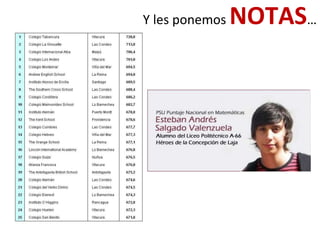 Y les ponemos NOTAS…
 