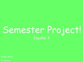 Semester Project! Español 3 Adalia Reidy 2 nd  period 