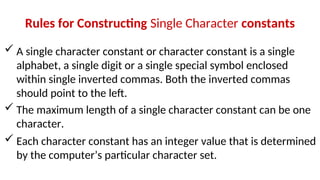 C PROGRAMMING LANGUAGE CHARACTER SET UNIT 2.ppt
