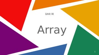 1
Unit III
Array
 