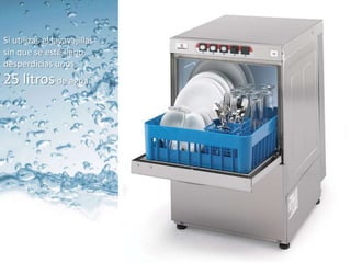 Si utilizas el lavavajillas
sin que se esté lleno,
desperdicias unos
25 litros de agua.
 