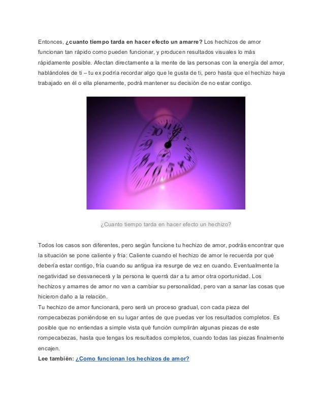 Cuanto Tarda En Hacer Efecto Un Amarre Vudu