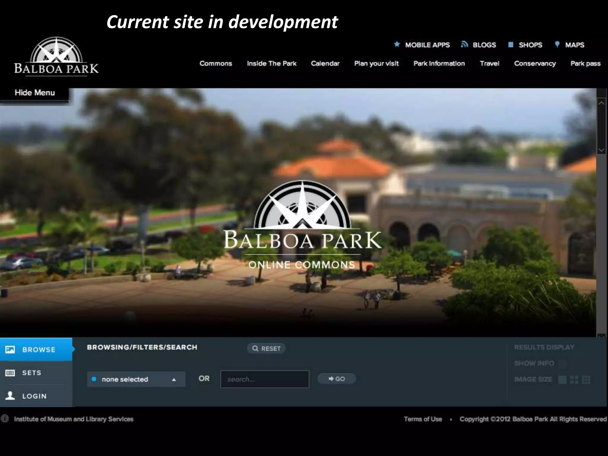 Current site in development
 