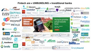 Fintech  are  « UNBUNDLING »  tranditional  banks
 