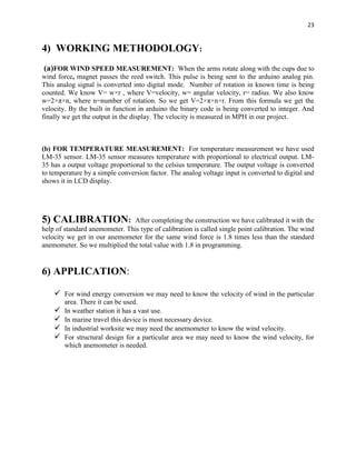 Force Rotation Equation Cup Anemometer Project Report | PDF
