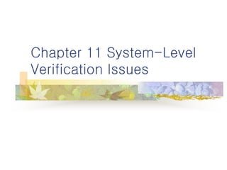 Chapter 11 System-Level
Verification Issues
 