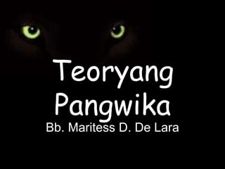 Teoryang
Pangwika
Bb. Maritess D. De Lara
 