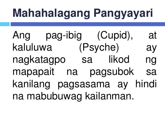 Cupid And Psyche Story Tagalog