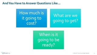 © 1993-2017 Scrum.org, All Rights Reserved
AndYou Have to Answer Questions Like…
13
How much is
it going to
cost?
What are...