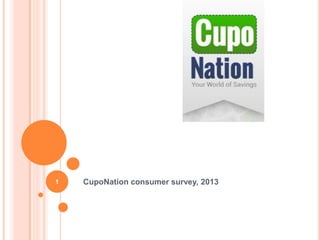 CupoNation consumer survey, 20131
 