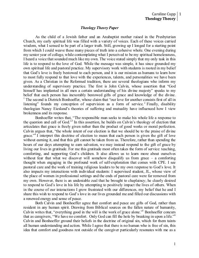 cupp theology theory paper theology essay
