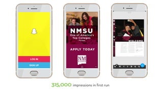 315,000 impressions in first run
 