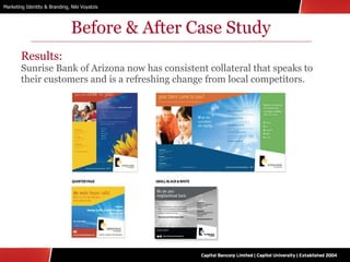 Before & After Case Study Results:  Sunrise Bank of Arizona now has consistent collateral that speaks to their customers and is a refreshing change from local competitors. 
