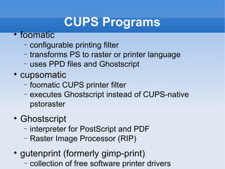 CUPS: Common UNIX Printing System | PPT