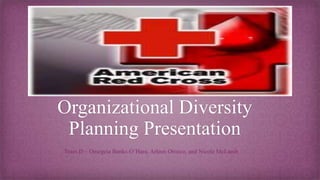 Organizational Diversity
Planning Presentation
Team D – Omegeia Banks-O’Hara, Arleen Orozco, and Nicole McLamb
 