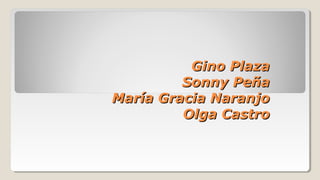 Gino PlazaGino Plaza
Sonny PeñaSonny Peña
María Gracia NaranjoMaría Gracia Naranjo
Olga CastroOlga Castro
 