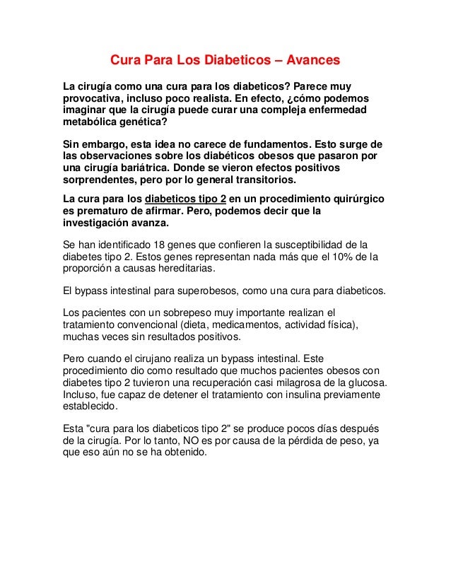 Cura Para Los Diabeticos – Avances Cura Para Los Diabeticos – Avances