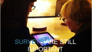SURVEYS ARE STILL
IMPORTANT
 