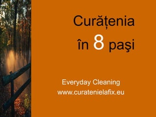 Curăţenia
în 8 paşi
Everyday Cleaning
www.curatenielafix.eu
 