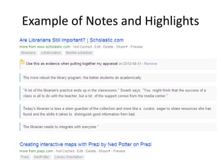 Example of Notes and Highlights
 