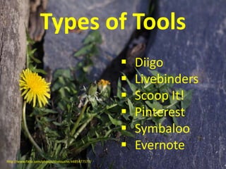 Types of Tools
                                                        Diigo
                                            ...