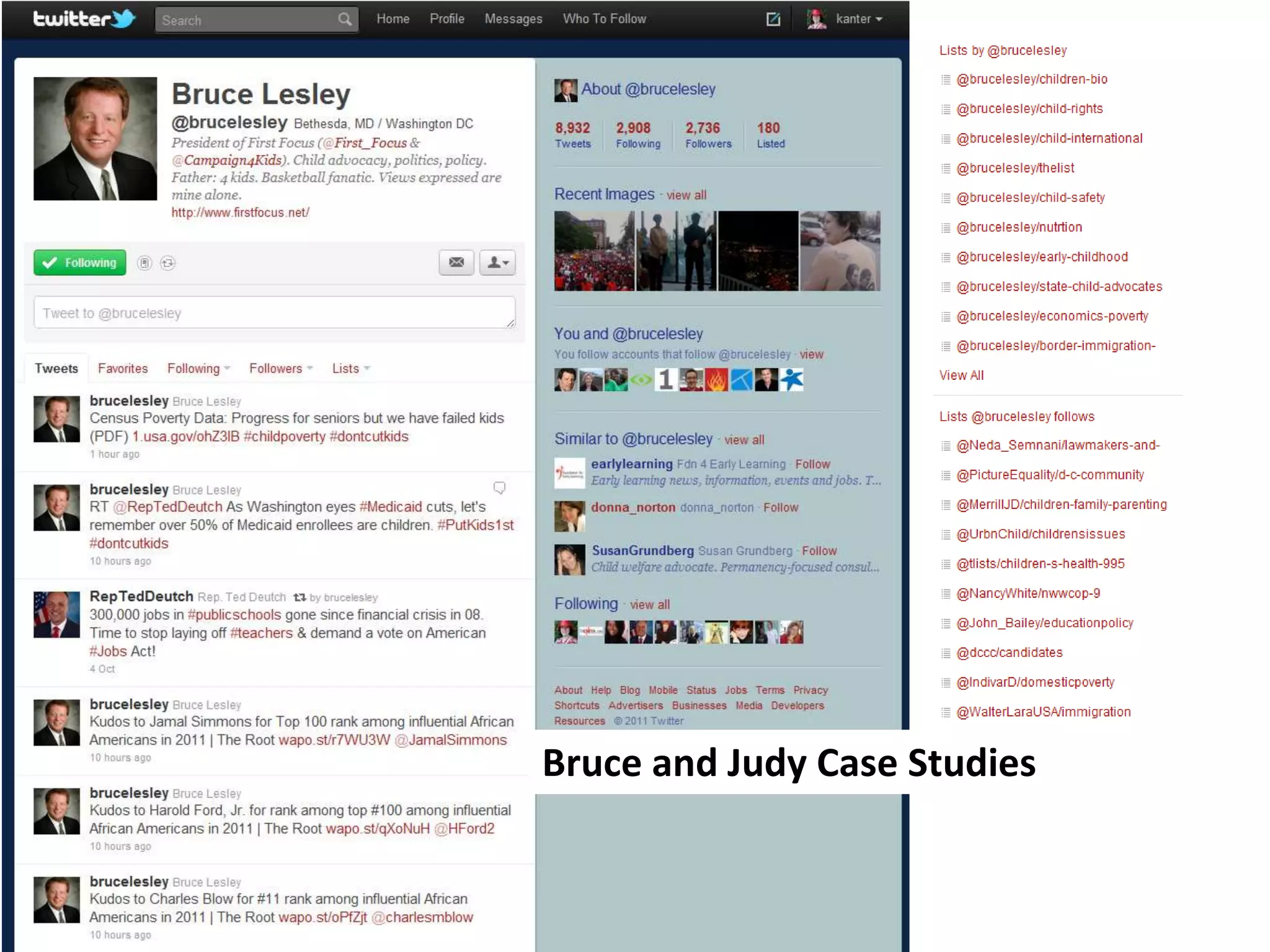 Bruce and Judy Case Studies
 