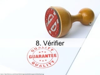 8. Vérifier Source : http://info.ibs-us.com/Portals/14010/images/quality%20management%20software.jpg 