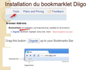 Installation du bookmarklet Diigo
 