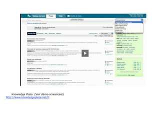 Knowledge Plaza (Voir démo-screencast)
http://www.knowledgeplaza.net/fr




                                         50
 