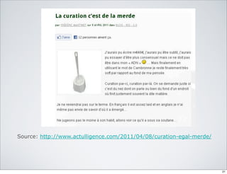 Source: http://www.actulligence.com/2011/04/08/curation-egal-merde/
21
 