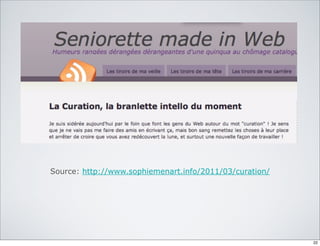 Source: http://www.sophiemenart.info/2011/03/curation/
22
 