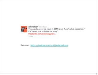 Source: http://twitter.com/#!/robinsloan
30
 