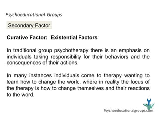Curative factors in Psychoeducational Groups | PPT
