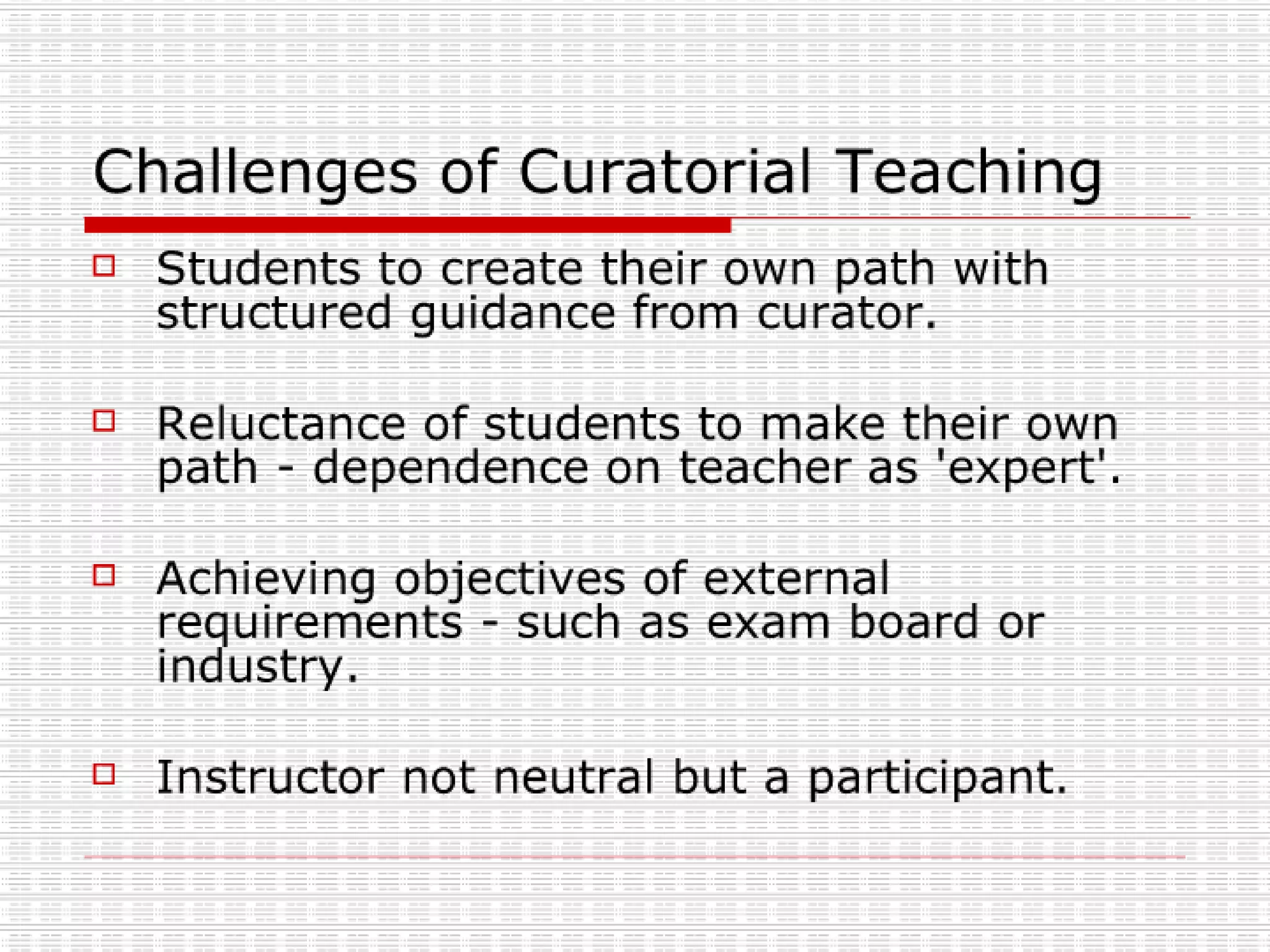 Curatorial Teaching - Notes