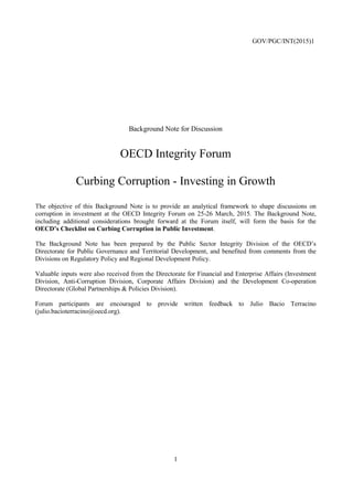 GOV/PGC/INT(2015)1
TABLE OF CONTENTS
EXECUTIVE SUMMARY.......................................................................