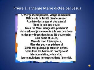 Prière à la Vierge Marie dictée par Jésus
