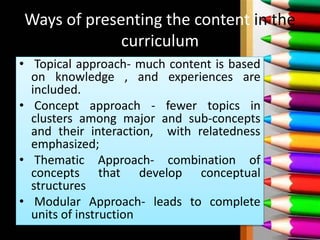 Approaches to School Curriculum