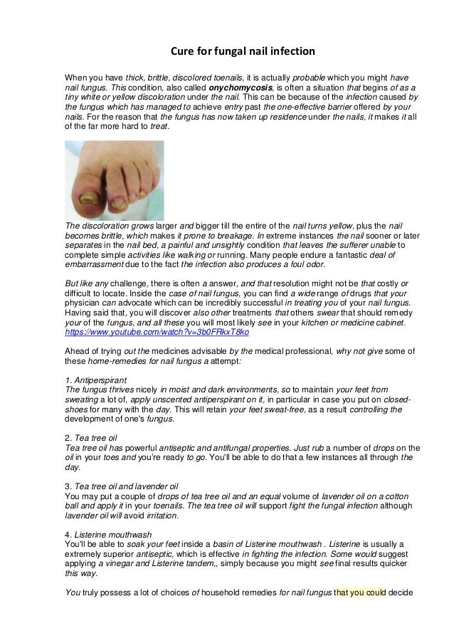 Cure for fungal nail infection