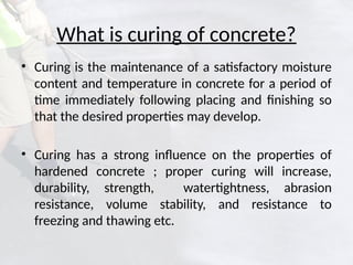 Curing Examples Curing Concrete Civil Engineering Projects | PPTX