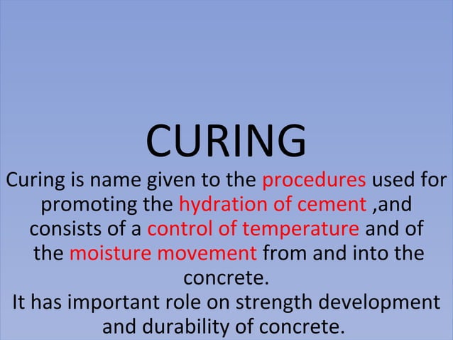 Curing of concrete | PPT