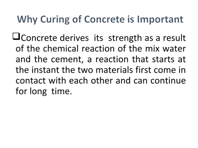 Curing of concrete | PPT