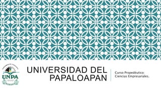UNIVERSIDAD DEL
PAPALOAPAN
Curso Propedéutico:
Ciencias Empresariales.
 