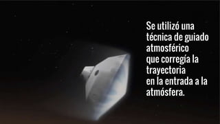 Se utilizó una
técnica de guiado
atmosférico
que corregía la
trayectoria
en la entrada a la
atmósfera.
 