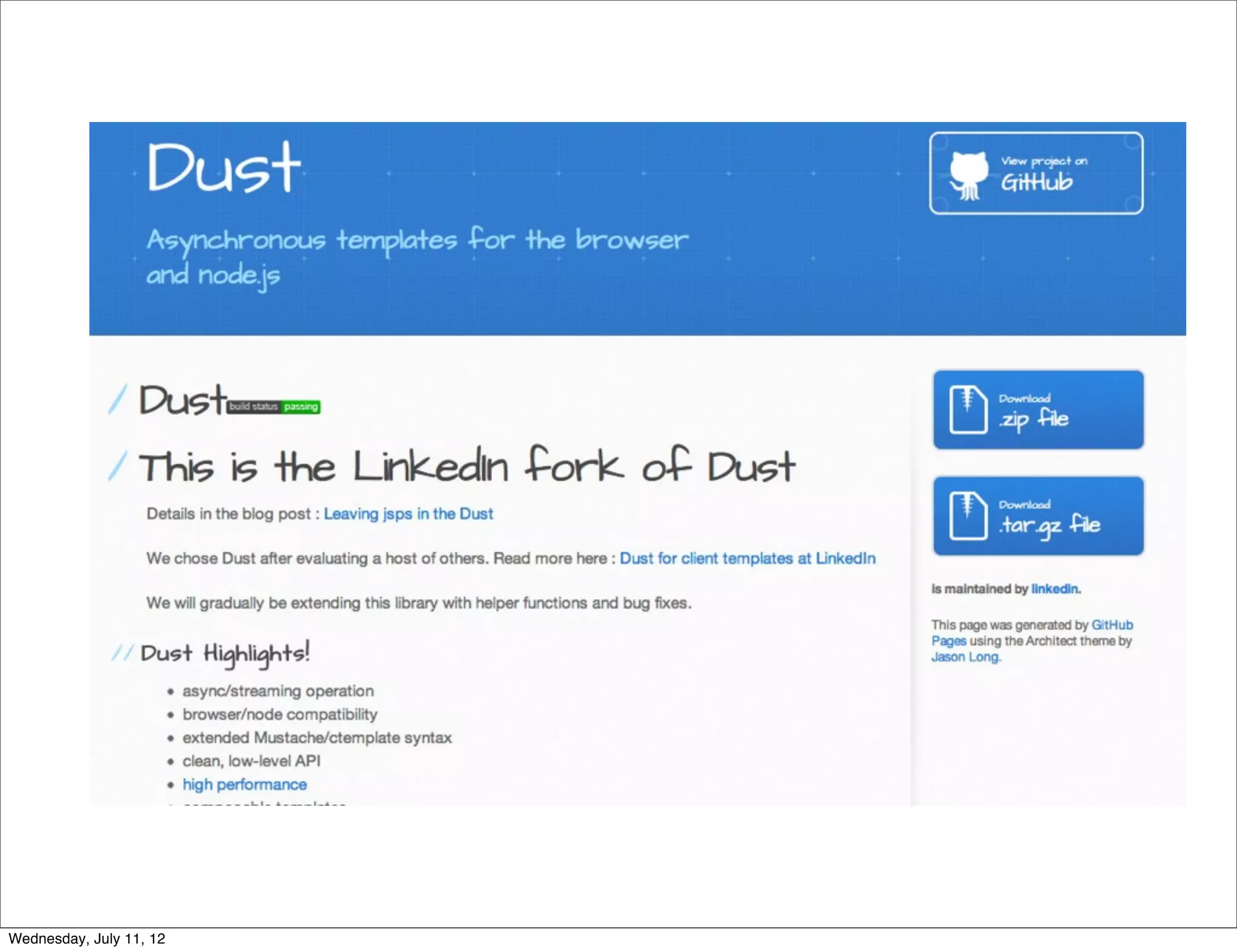 Is it more than just a
                                blog post?


Wednesday, July 11, 12
 