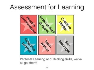 Assessment for Learning




   Personal Learning and Thinking Skills, we've
   all got them!
                     27
 