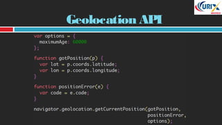 Geolocation API
 