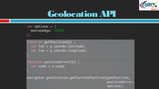Geolocation API
 