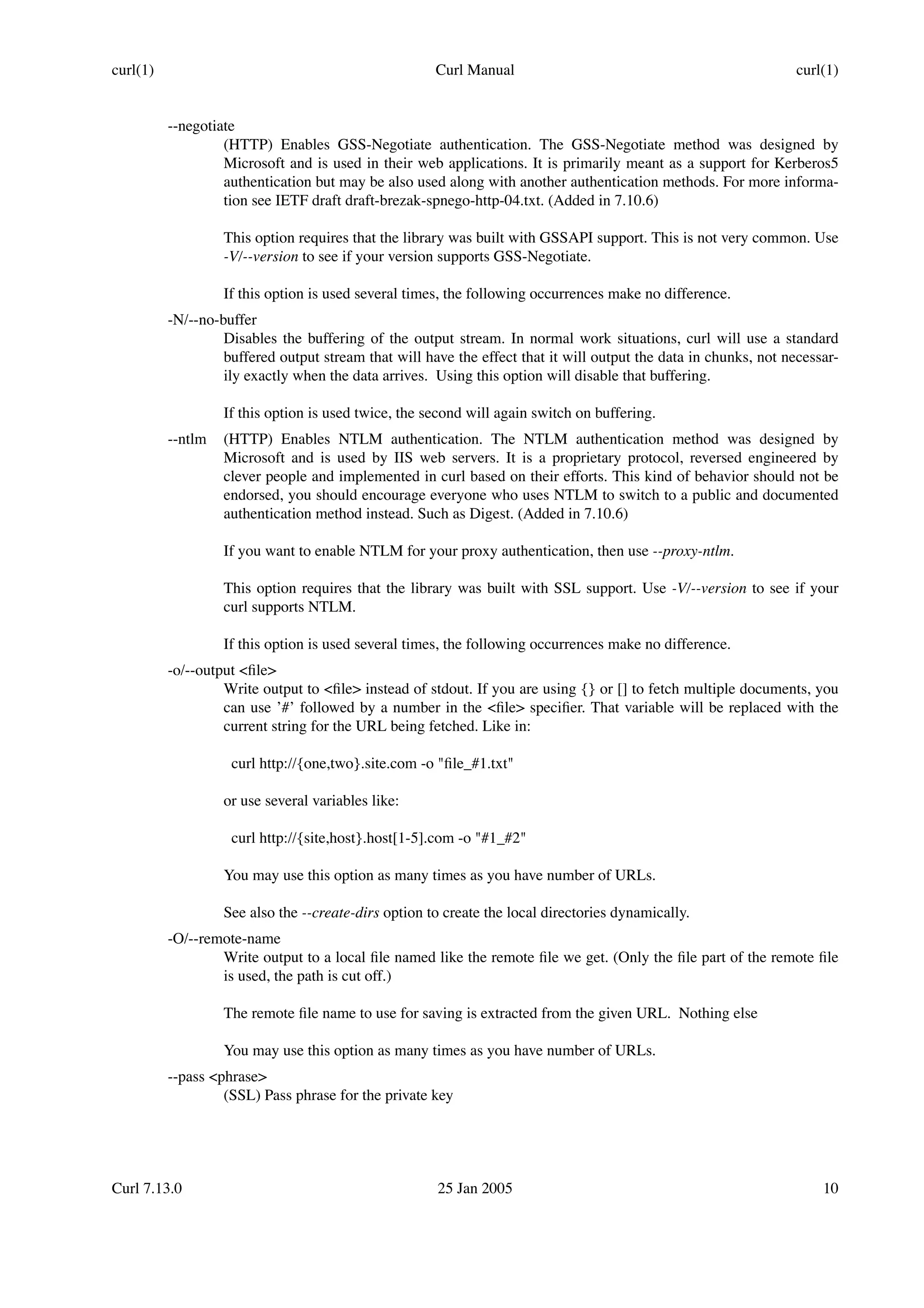 curl manual